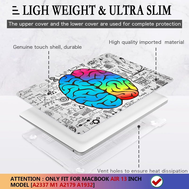 CISSOOK Compatible with MacBook Air 13 inch Case 2021 2020 2019 2018 Release Model A2337 M1 A2179 A1932, Plastic Hard Shell Case Brain Cover for MacBook Air 13 Inch with Touch ID, Great Brain - Image 4